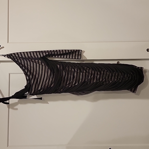 BCBGMaxAzria One Shoulder Ruched Bodycon Midi Dress XS - Picture 9 of 9